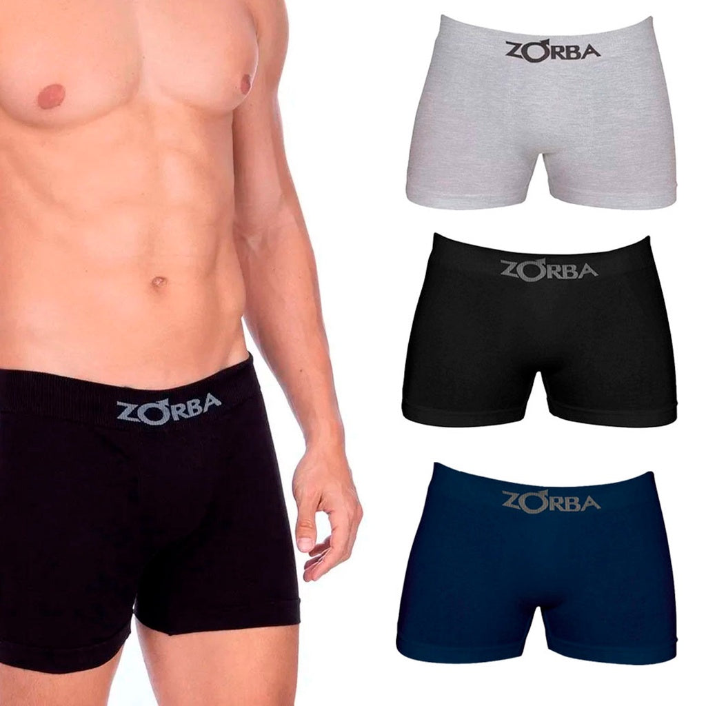 Kit 10 Cuecas Boxer Zorba de Algodão Sem Costura Original